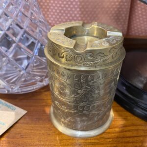 Indian Brass Tobacco Jar and Ashtray