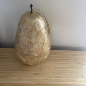papier mache pear decoration - gold