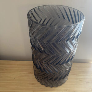 black chevron glass vase