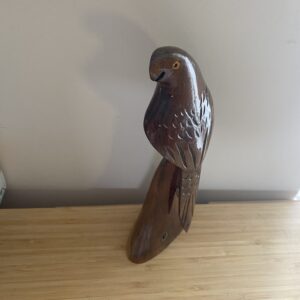 hand crafted wooden parrot 1970s folk art