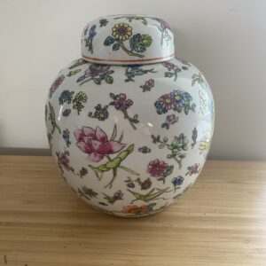 hand painted porcelain jar
