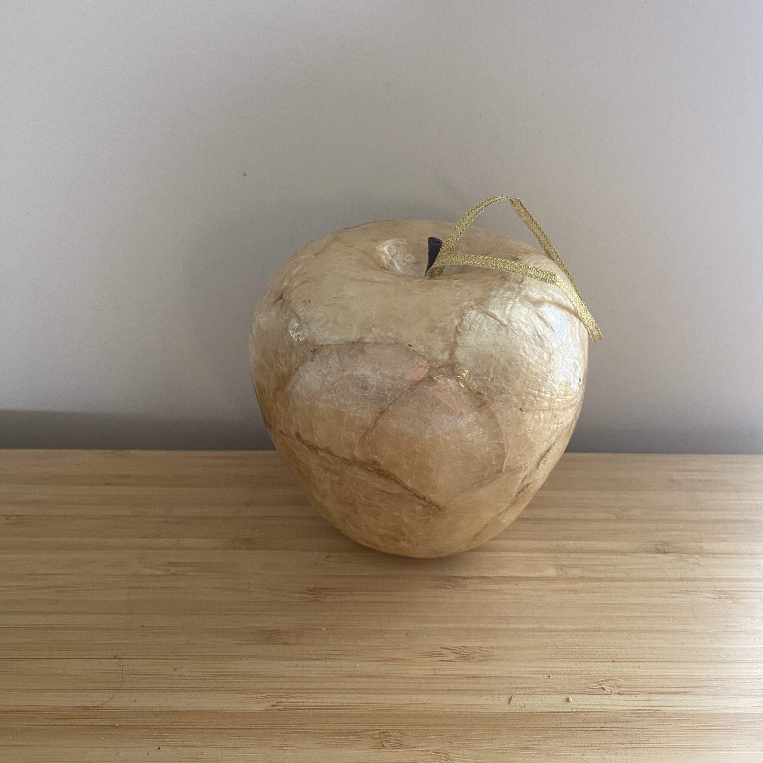 Papier mache mache golden apple decoration - Image 2