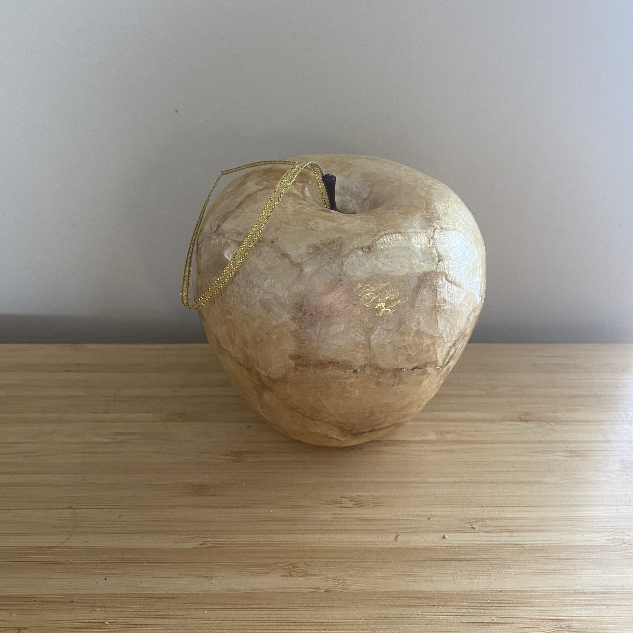 golden papier mache apple decoration