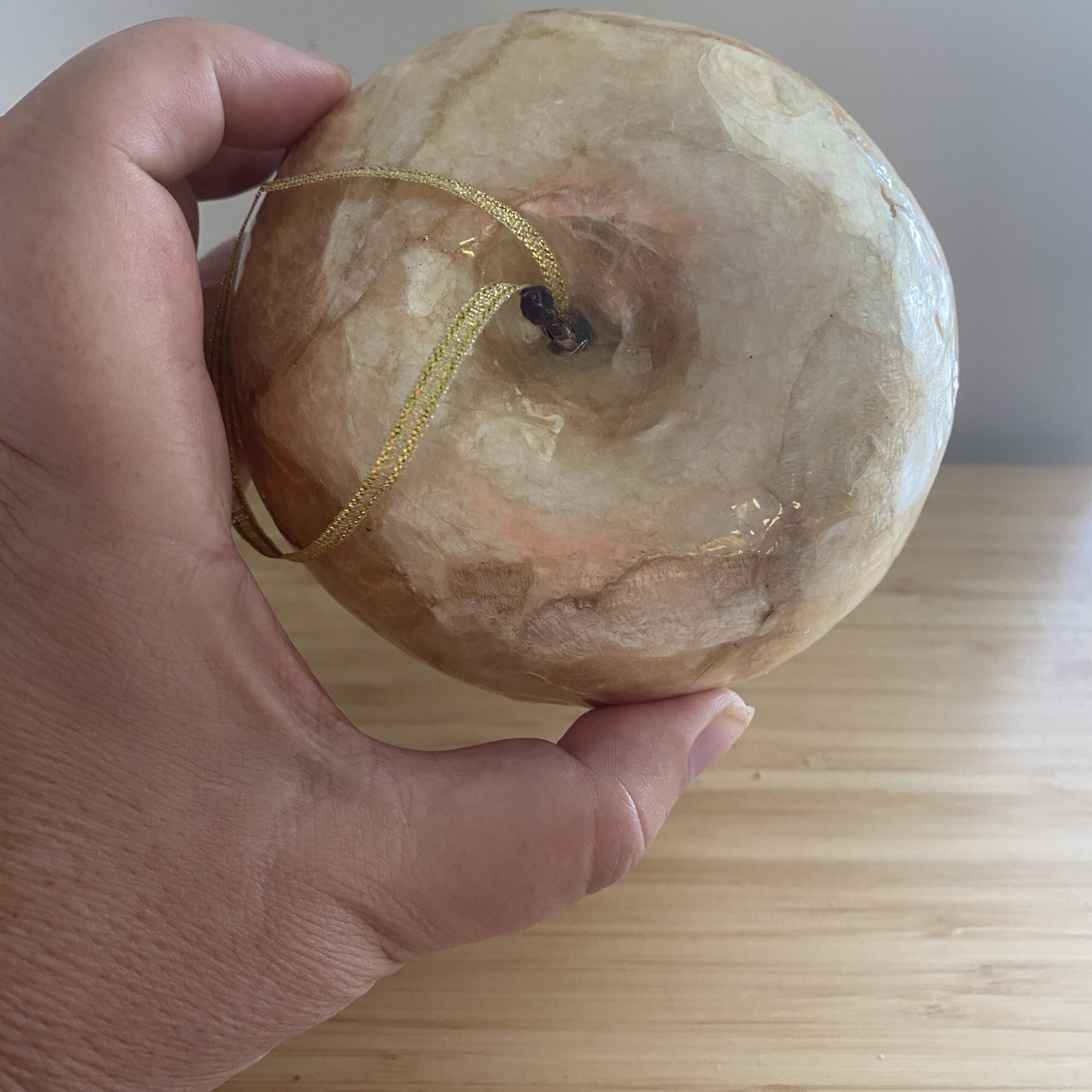 Papier mache mache golden apple decoration - Image 4