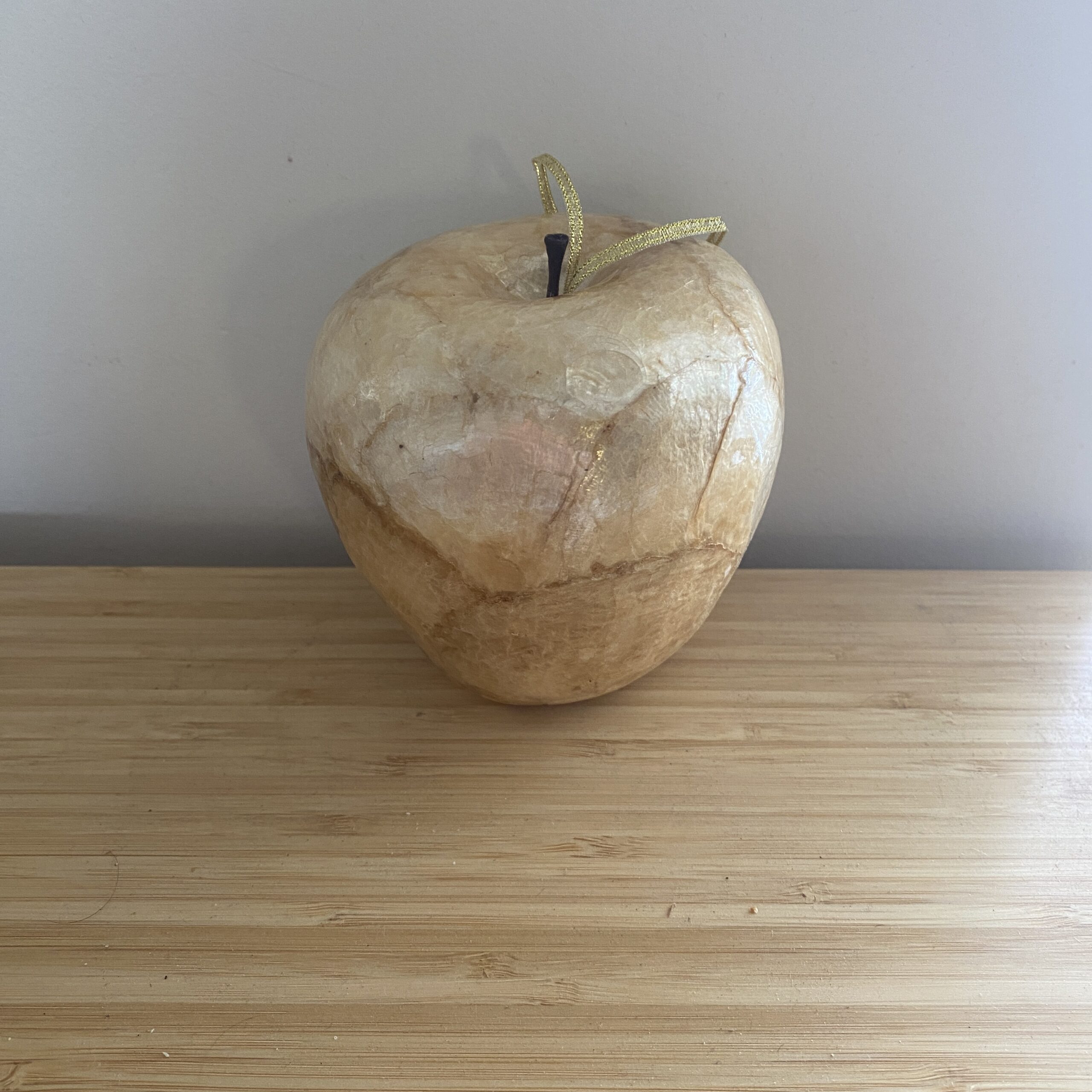 Papier mache mache golden apple decoration - Image 3